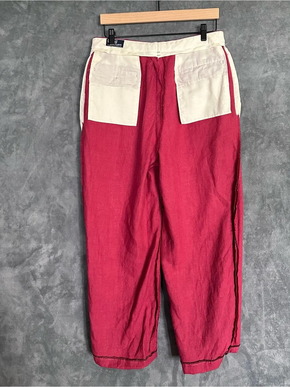 Polo by Ralph Lauren vintage made in USA red linen pants trousers chinos cuffed